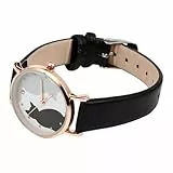 Baluue Armbanduhr mit Kunstlederband Quarzuhr im Niedlichen Katzen Design für Spritzwassergeschützt Langlebige Batterie Komfortables Tragegefühl