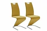 Robas Lund Esszimmerstühle 2er Set Schwingstuhl Curry, Esszimmerstuhl Stuhl Amado, 62.0 x 45.0 x 102.0 cm