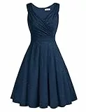 retro kleid damen 50s kleider knielang v ausschnitt kleid petticoat kleid CL645-9 M
