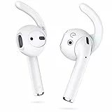 KeyBudz EarBuddyz Silikon Ohrhörer Aufsätze für Apple AirPods, EarPods Kopfhörer Ohrhörer Zubehör, Ohrhaken Ohrbügel, rutschfest, Sport, weiß