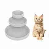 Lollanda -Futternapf für Katzen-3er Set,Silikon Futterschale,Trinkschale oval,Silikonnapf breit für Trockenfutter und Nassfutter (Grau)