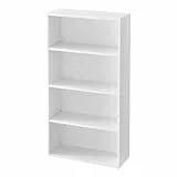VASAGLE Bücherregal 4 Ebenen, Standregal, Aufbewahrungsregal, verstellbare Einlegeböden, für Wohnzimmer, Homeoffice, Schlafzimmer, wolkenweiß LBC164T14