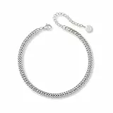 GD GOOD.designs Fußkettchen Panzer für Damen in Silber - Wasserfeste Fußkette verstellbar (22-27cm) I Silberner Edelstahl Fußschmuck für Frauen