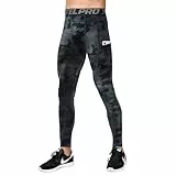 Wayonge Kompressionshosen für Herren, Laufhose, Workout-Leggings, sportlich, kühl, trocken, Yoga, Fitnessstudio, Kleidung (YE-1080-Camouflage Black,M)