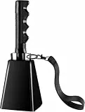 23 cm Kuhglocke Große aus Stahl mit 12 cm Handschlaufe, Laute Handglocke Jubelglocke für Fußball Spiele, Sportveranstaltungen, Farm Musikinstrument & Partys – Perfekter Lärmmacher mit Griff (1 Stück)