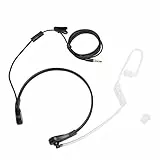 Fdit Headset, Hals-Mikrofon-Ohrhörer, 3,5-mm-Strahlenschutz-Halsmikrofon-Kopfhörer mit PTT-verstellbarem verdecktem Luftkanal für Smartphones