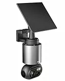 BOTSLAB 4K Überwachungskamera Aussen Solar Akku, 32GB Lokaler Speicher, Keine Gebühren, 360°Panorama WLAN Kamera Outdoor mit 8MP UHD Farbnachtsicht, KI-Erkennung, Auto-Tracking