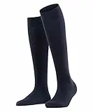 FALKE Damen Kniestrümpfe Softmerino W Kh Wolle Baumwolle lang einfarbig 1 Paar, Blau Dark Navy 6379, 37-38