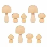 9 Stk Doodle Weißer Keimpilz Holzpilzpflöcke Unbehandeltes Holz Für Graffiti Natürliche Holzpilze Mini Holz Pilze Mini- Aus Holz Holzpilz Diy Holz Puppe Weißer Embryo Leer Baby