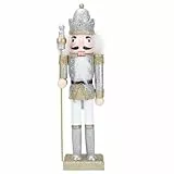 Amosfun Nussknacker aus Holz Weihnachten Nussknacker Nussknacker Figur für Haus Garten Weihnachten Party Silber