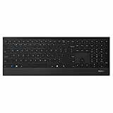 Rapoo E9500M kabellose Tastatur wireless Keyboard flaches Aluminium Design 12 Monate Batterielaufzeit DE-Layout QWERTZ PC & Mac - schwarz