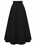 Ren Faire Cottagecore Rock für Damen Cosplay Einfarbig Fairycore Plisseerock Schwarz XL