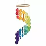 Bunte Muschel Windspiel, Windspiele Handgefertigt Windspiel Garten Hängend Draußen Muscheln Deko für Fenster Wand Terrasse Garten Veranda Outdoor Zuhause