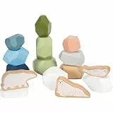 small Foot Balanciersteine aus Holz „Arctic“, FSC® 100%-zertifiziertem Holz, Stapelspiel für Kinder ab 12 Monaten, 12440