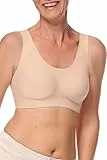 Amoena Linda Soft-BH für einen Guten Lymphfluss | Größe: XL | Farbe: Sand | Breite Träger | Höher geschnittene Seiten | Integrierte Taschen | Verbreiteter Reißverschluss
