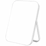 OSDUE 17.5 × 24cm Spiegel Super HD, Tischspiegel Faltbare, Tragbar Kosmetikspiegel, Klappbarer Reisespiegel für Tischplatte, Handheld, Zuhause und Reisenutzung(Weiß)