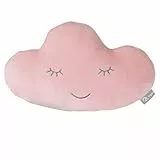 roba Kuschelkissen in Wolken Form - roba Style - Weiches Dekokissen für Baby- & Kinderzimmer - für Mädchen & Jungen - Rosa / Mauve