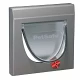 PetSafe Klassische Manuelle Katzenklappe mit 4 Verschlussoptionen - Flexibler Zugang, Robustes Design - Grau, Tunnel inklusive
