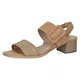 CAPRICE Damen Sandalen mit Absatz mit Schnalle mit Riemchen, Braun (Bark Comb), 40 EU