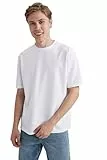 DeFacto Herren X3926az T-Shirt, Weiß, XL EU