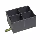 meori 4er Einsatz für Mini Faltboxen Grau abwischbar Ordnung Schreibtisch Stifte Kosmetik Bastelmaterial stabil Schmuck