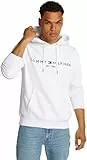 Tommy Hilfiger Herren Hoodie Tommy Logo mit Kapuze, Weiß (White), XL