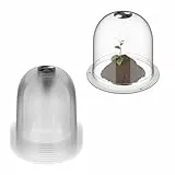 Relaxdays Anzuchthaube, 10er Set, Ø 25 cm, Frostschutz & Schneckenschutz, stapelbare Pflanzglocken, PET, transparent