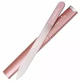CANVALITE Best Kristallglas-Nagelfeile – langlebige doppelseitige gehärtete Glasfeile – professionelles Maniküre-/Pediküre-Feilwerkzeug für natürliche Nägel – Roségold