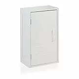 Relaxdays Hängeschrank Bad, verstellbare Ablage, Magnetverschluss, HxBxT: 50 x 30 x 18,5 cm, schmaler Wandschrank, weiß