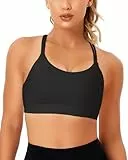 As Fairy Sport-BHs für Damen, hohe Unterstützung, kabelloses Workout, bauchfreies Tank-Top, Trägerrücken, Push-Up-Yoga-BH, Schwarz, Medium