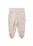 Sanetta Newborn-Hose mit Fuß beige | Praktische und Bequeme Unisex-Pyjamahose aus Bio-Baumwolle. Baby Höschen 062