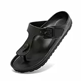Foinledr Lässig Flach Zehentrenner Damen, Sommer Schlappen Herren, Unisex Flip flop Sandalen mit Einstellbarer Schnalle, Eva Pantoletten Rutschfest Hausschuhe, Bequem Badelatschen