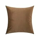 Hoisy 1Pcs Kissenhüllen, Tan Tomi Kissenbezug Einfarbig Samt 45X45CM Kissenbezüge Deko für Sofa Couch Wohnzimmer