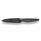Echtwerk Edelstahl Schälmesser, Gemüsemesser, Obstmesser, hohe Schneidfestigkeit, Klingenschutz, ergonomischer Griff, BlackSteel, Klingenlänge 9 cm, Schwarz
