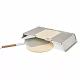 MOESTA-BBQ 19714 PizzaCover Flex Set - Gasgrill Edelstahl Pizzaaufsatz - Set mit Pizzahaube, Pizzaschieber und Pizzastein