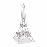 Relaxdays Schmuckständer Eiffelturm, für Ketten, Ringe & Armbänder, Schmuckaufbewahrung Metall, HBT: 47x21x21 cm, silber