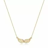 Jenosy Kette Damen Schutzengel Kette Gold Personalisierte Schutzengel Kette Damen Zarte Halskette mit Schutzengel Anhänger Hypoallergene 18K Vergoldete Kette Modeschmuck für Frauen und Mädchen