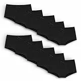 SAMILY Unterhosen Mädchen 10er Pack Hipster Pantys Baumwolle Boxershorts Unterwäsche (DE/NL/SE/PL, Numerisch, 158, 164, Regular, Black)