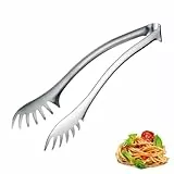 Westmark Spaghetti- und Buffetzange Pro – Küchenzange Edelstahl – Innovative Spaghettizange – Servierzange für Pasta, Salat & Spargel – Silber, 29,5 cm