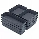 Bugucat Schubladen Organizer 10 Stücke,Schubladen Organizer Büro Schminktisch mit 3 Größen,Schreibtisch schubladentrenner Kunststoff Schminktisch Zubehör für Make up Badezimmer Küche Büro