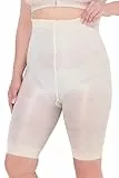 Ulla Popken Damen große Größen Übergrößen Plus Size Bodyforming-Strumpfradler, Shaping-Effekt perlweiß 54+ 838209650-54+
