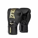 Everlast Elite 2 12oz Boxhandschuhe Gold/Schwarz, für Sandsack, Pratzen & Sparring, Klettverschluss, ergonomischer Griffsteg, Split-Schaum – Original Everlast