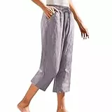 Sommerhose Damen leicht, lockere Jeans Damen, gerippte Leggings, Culottes, Palazzo, Hose beige, Women Pants, fourindo, Culotte leinen, Schlupfhose, high Waist Leggings, Yoga Pants, Sporthose, Viskose