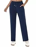 Crewhpo Jogginghose Damen Sporthose Lang Trainingshose Sweathose High Waist Sweatpants Laufhose Gerade Freizeithose für Jogging Sport Yoga Gym