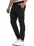 Indicode Herren Levy Cargohose aus Baumwolle mit 6 Taschen | Cargo Chino Hose Männer Black, L