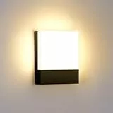 ledmo 15W Außenlampe Aussenleuchte Wand, Außenleuchten Wasserdicht IP65 Wandleuchte Außen Innen Wandlampe Außenwandleuchte schwarz, Warmweiß 3000K