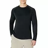 Amazon Essentials Herren Langärmeliges, Schnell Trocknendes Bade-T-Shirt, Uv-Schutzfaktor 50, Schwarz, M