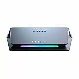 D-Link DMS-106XT 6-Port Multi-Gigabit Unmanaged Switch (5 x 2.5 Gigabit Ethernet, 1 x 10 Gigabit Ethernet, RGB-Beleuchtung bei Turbo Mode, Aluminium Gehäuse, lüfterlos, IGMP Snooping, Port-Base QoS)
