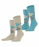 Burlington Herren Socken Everyday Argyle M So Baumwolle gemustert 2 Paar, Beige Zement 4077, 40-46