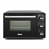 Tristar Mini-Backofen, 800W, 19L Volumen, Timerfunktion, Doppelglastür, Temperaturbereich bis 230°C, zum Campen geeignet, eine obere und untere Heizzone, mit Grillrost und Backblech, schwarz, OV-3622